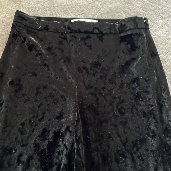 Zara Crushed Velvet Flare Pants Small - Picture 2 of 3